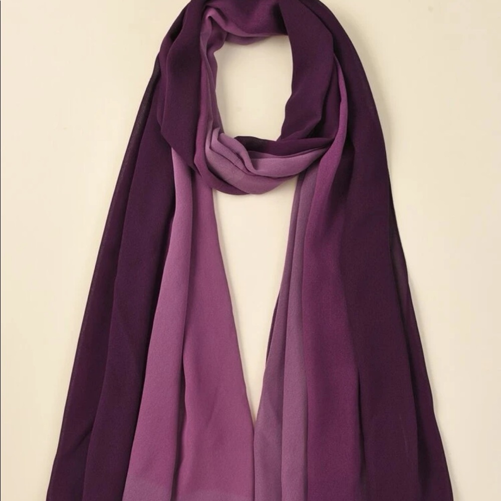 Purple Gradient Chiffon Scarf